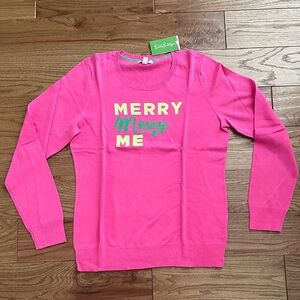 Lilly Pulitzer Marielle Sweater Capri Pink Merry Merry Me XL